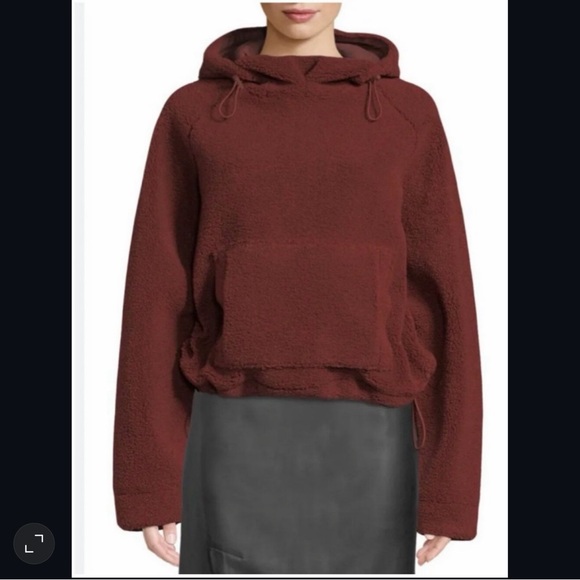 Vince Tops - VINCE Cozy Pile Fleece Pullover Hoodie Anise Red Womens Small